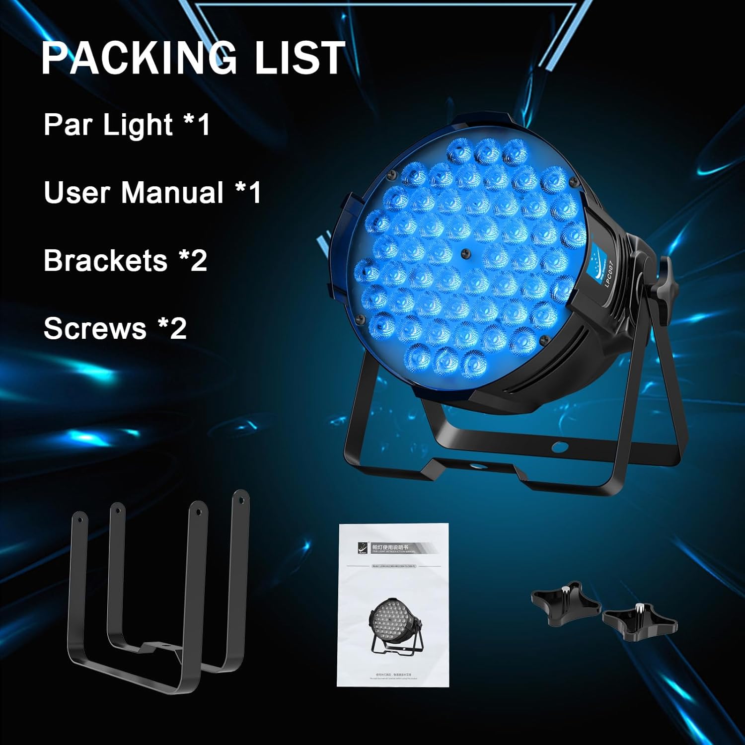 Big Dipper LED Stage Lights Par Lights 54X3W RGB Multi-Color Bright Lighting with DMX Sound Activated Master-Slave Uplights for DJ Event Concert Club Church 1 Pack - Image 7