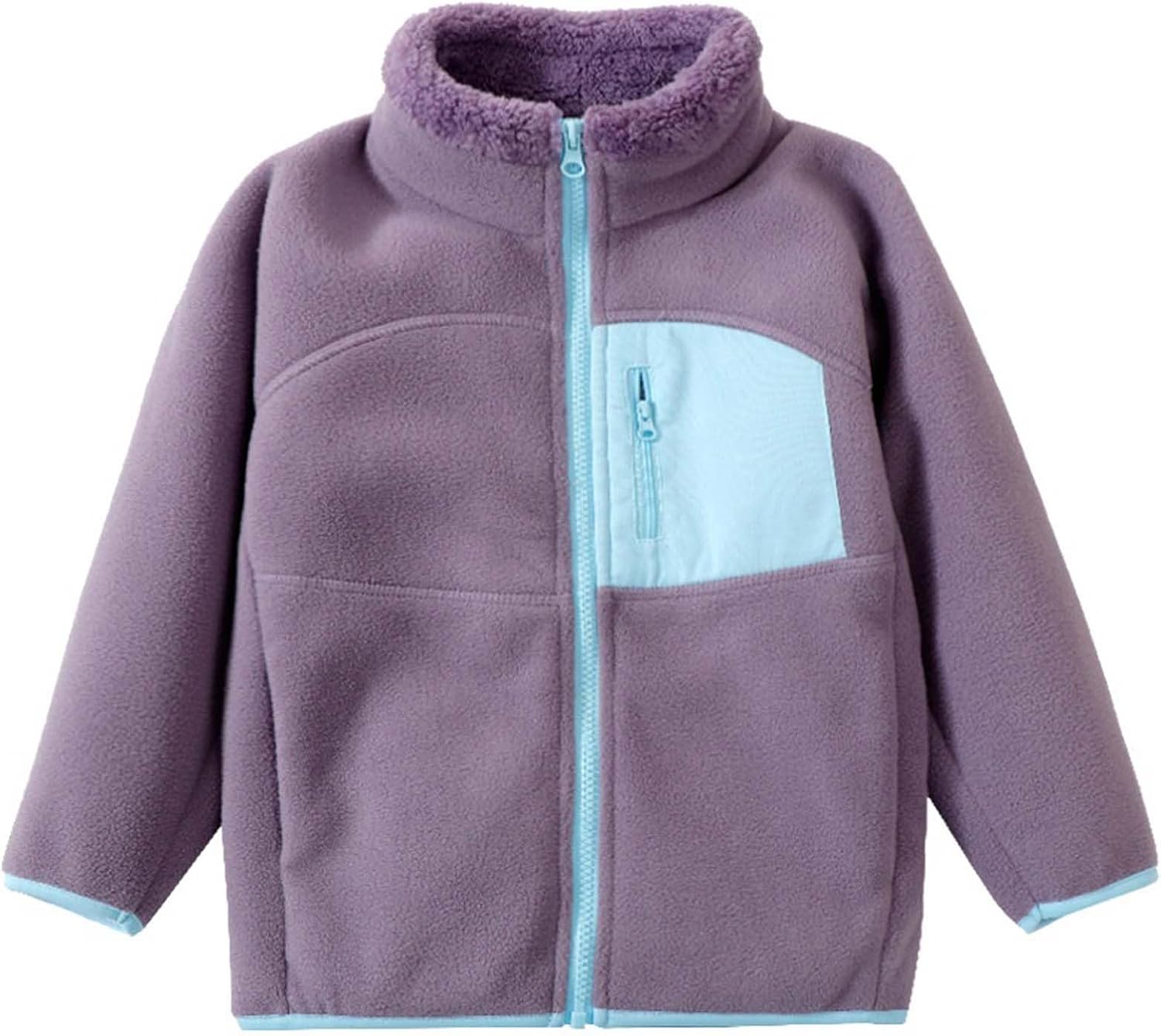 Girls Sherpa Faux Fur Mock Neck Fleece Jacket Winter | Girls Fleece Jacket Soft Plush Sherpa Faux Fur Fashion Winter Jacket for Girls Mock Neck Warm Lightweight Cozy Teddy Coat