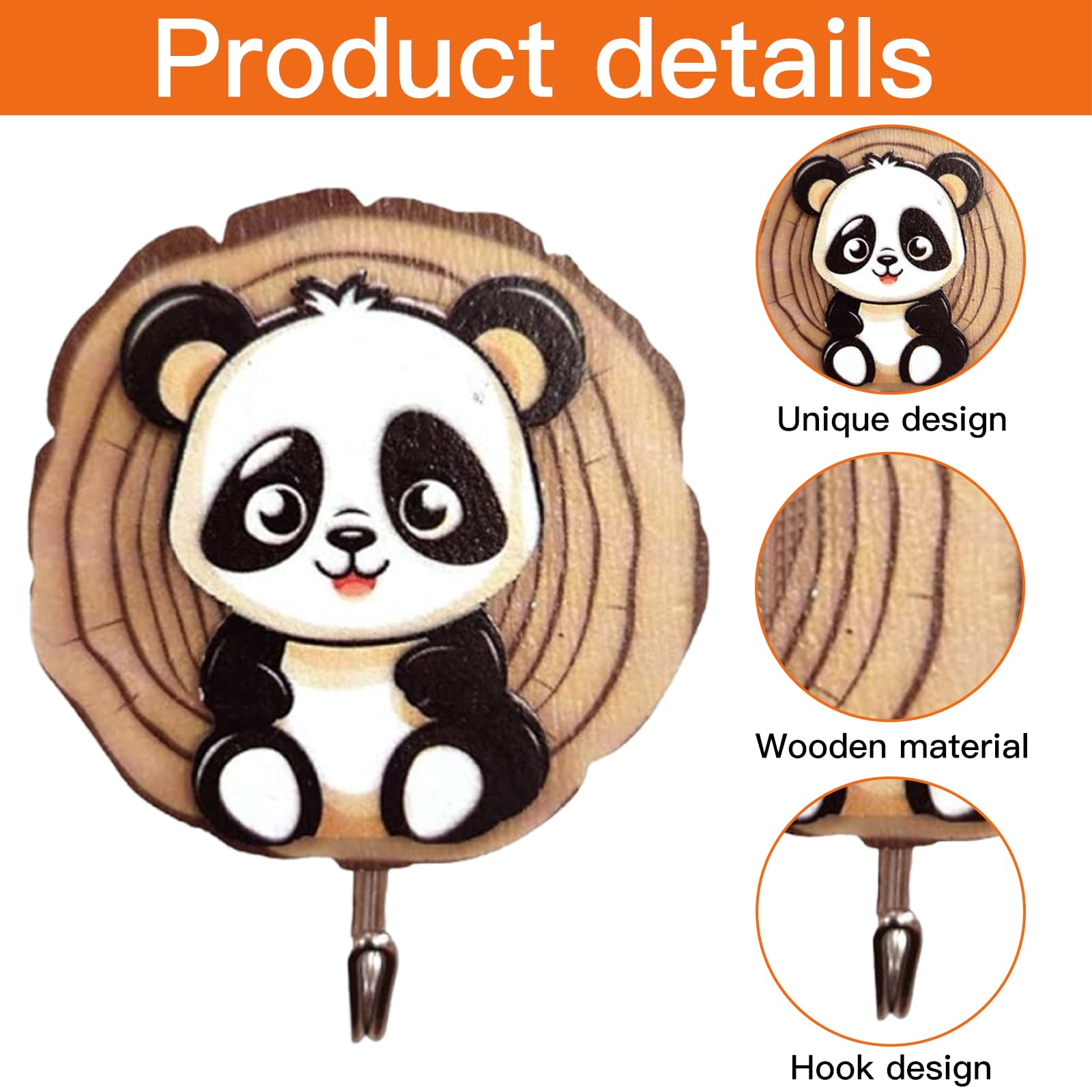 Ganci Autoadesivi per Bambini a Forma di Animale, Appendiabiti in Legno per Parete Bagno Cucina Cappelli