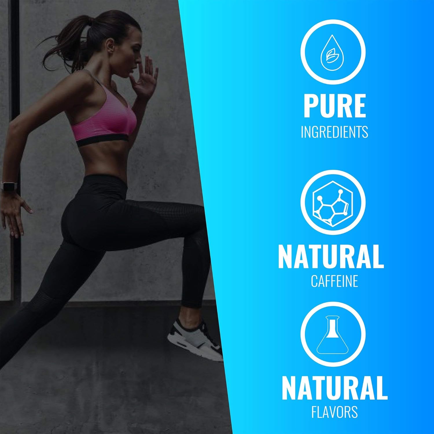 EC Sports OptiForce Pre-Workout ICY Blue Raspberry Supplement Powder - Clean Energy & Natural Caffeine w/Long-Lasting Endurance, Focus - 30 Servings