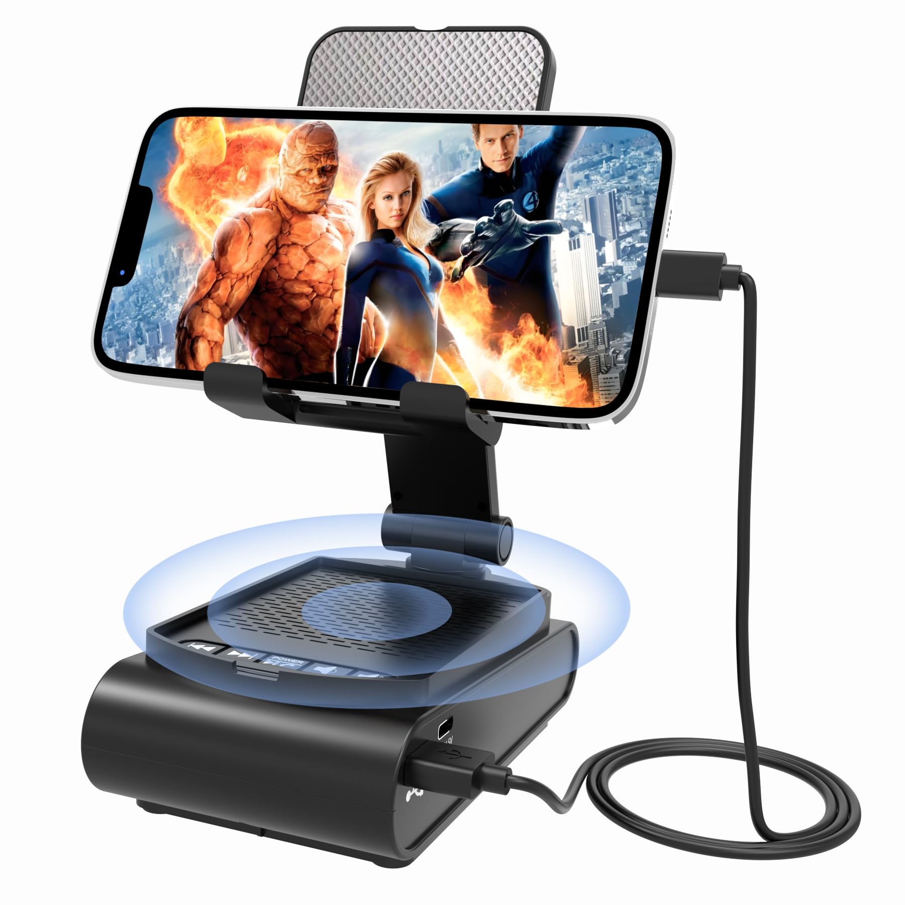 Gifts for Men,Cell Phone Stand with Wireless Bluetooth Speaker HD Surround Sound for Home and Outdoors with Bluetooth Speaker for Desk Compatible with iPhone for ipad,All Smartphones