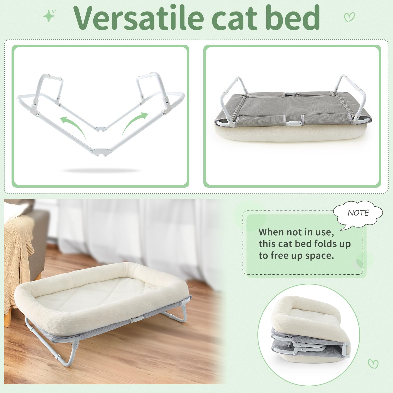 GUUSII HOME Kattenraamhangmat Kattenbed Raamraamligstoel Opvouwbare