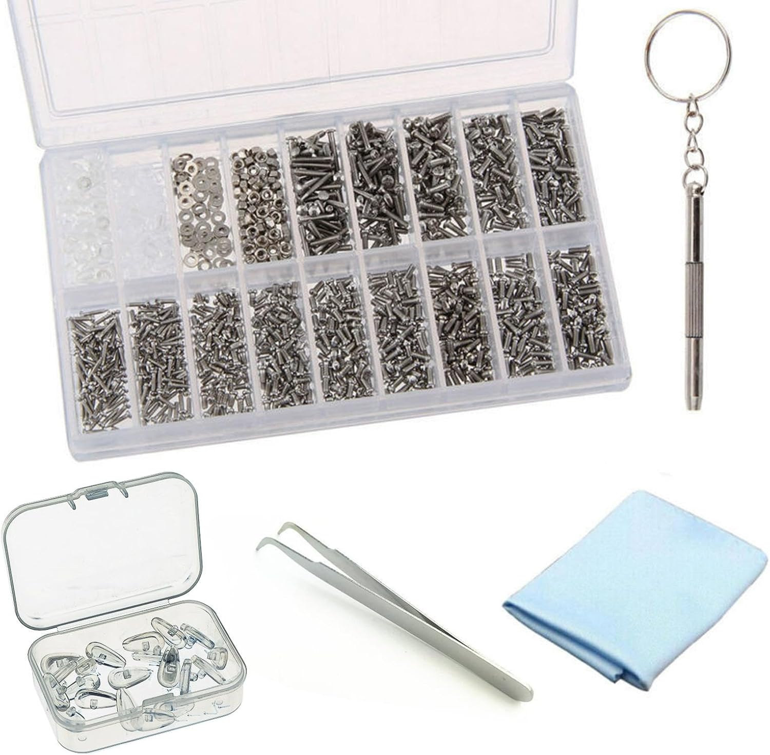 FDKJOK Glasses Repair Tool Kit, 1024 Pcs Spectacles Repair Set with