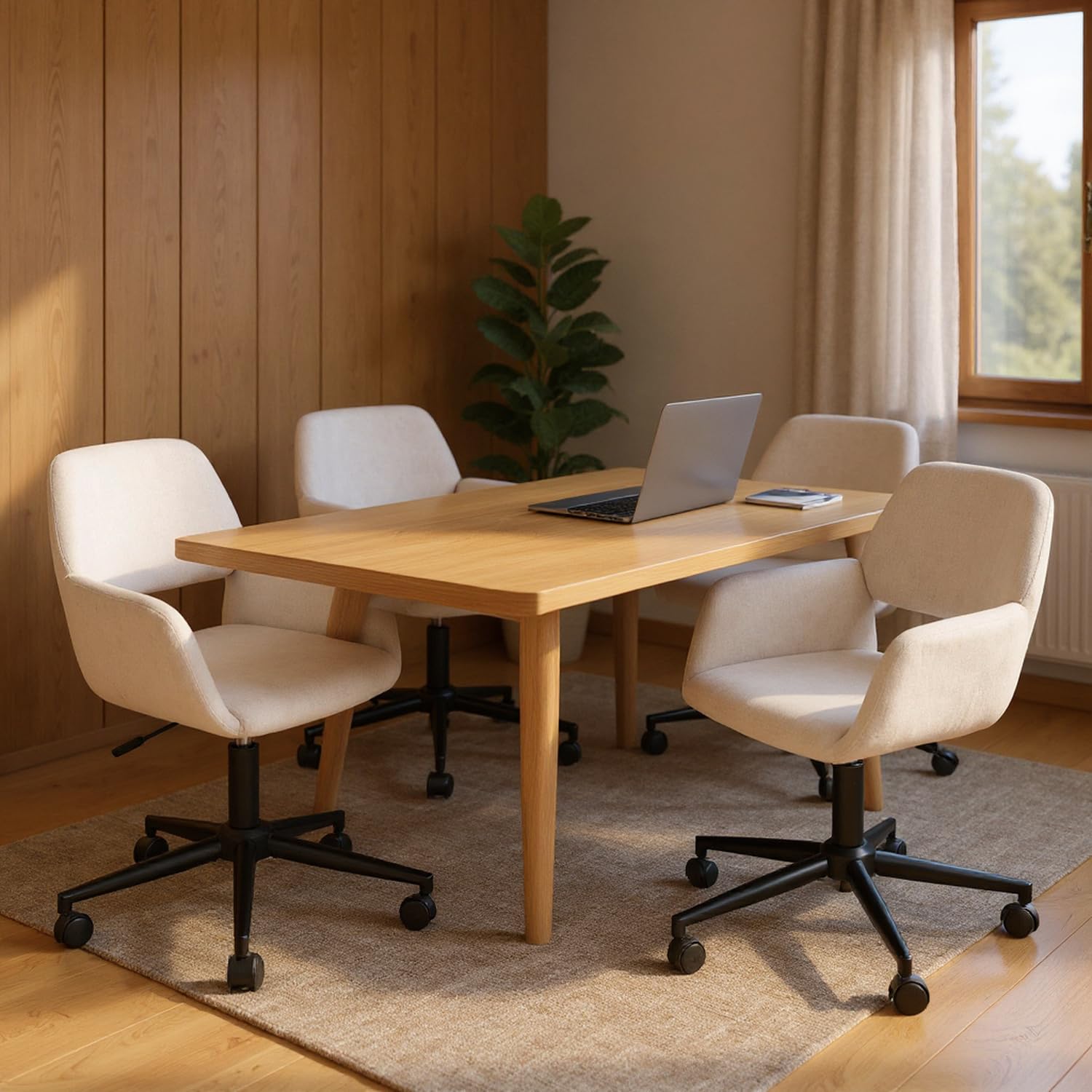 Chaise de réunion réglable avec assise confortable en chenille