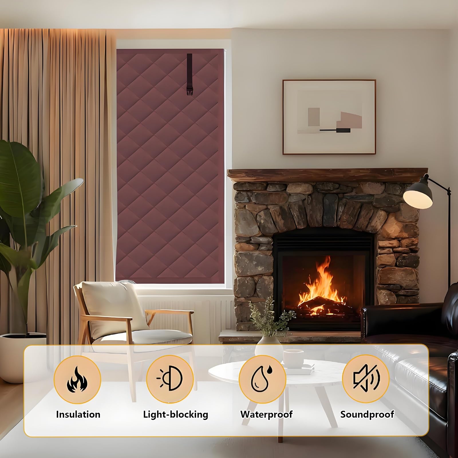 Indoor Thermal Ilat ain Reu zestaw do okien na zimno i ciepło, 110 x 120 cm, czarny, idealny na zimę i lato, wiele (50 200 cm)