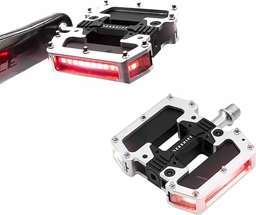 Miniatura 1 de REDSHIFT ARCLIGHT PRO Flat Bicycle Pedals with LED Lights, Auto On-Off, 36+ hr Battery, USB Rechargeable, Weatherproof, Flat Aluminum Bike Pedal