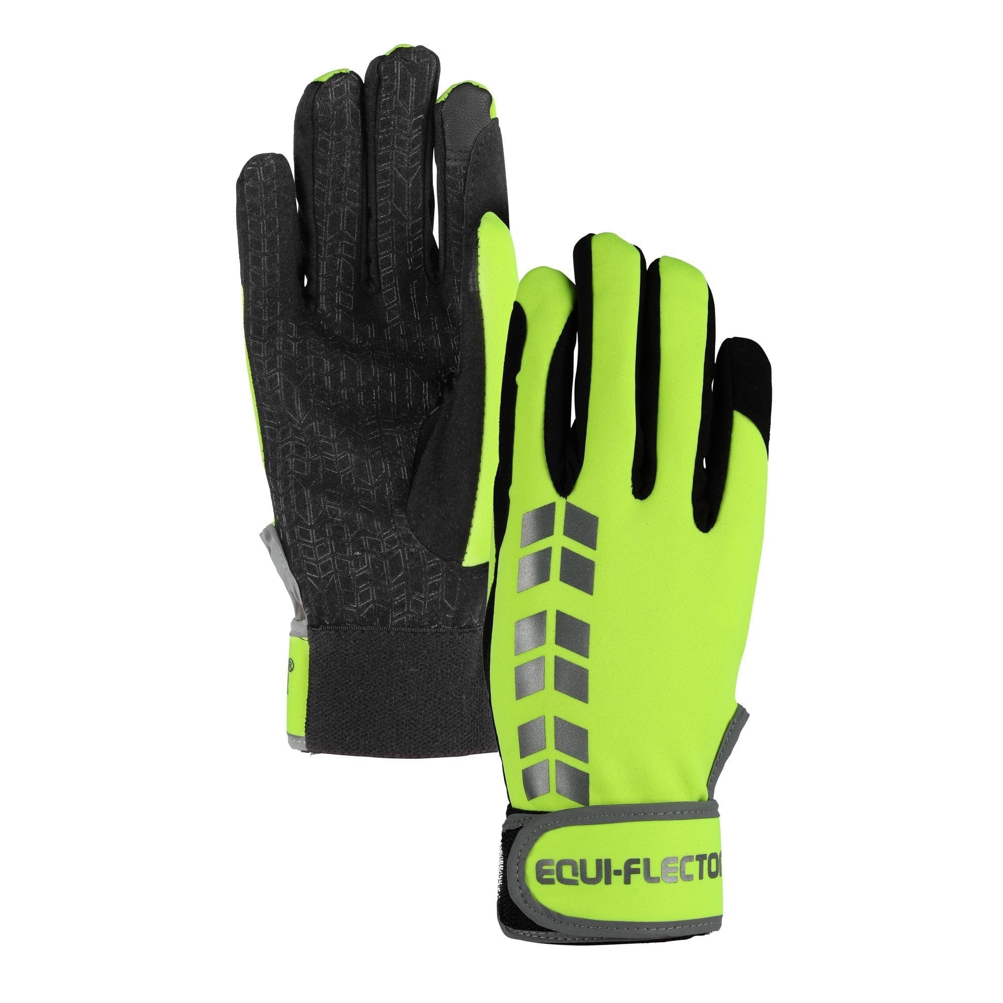 Equi-Flector Shires Horse Riding Gloves in Yellow - Adult Small, Yellow