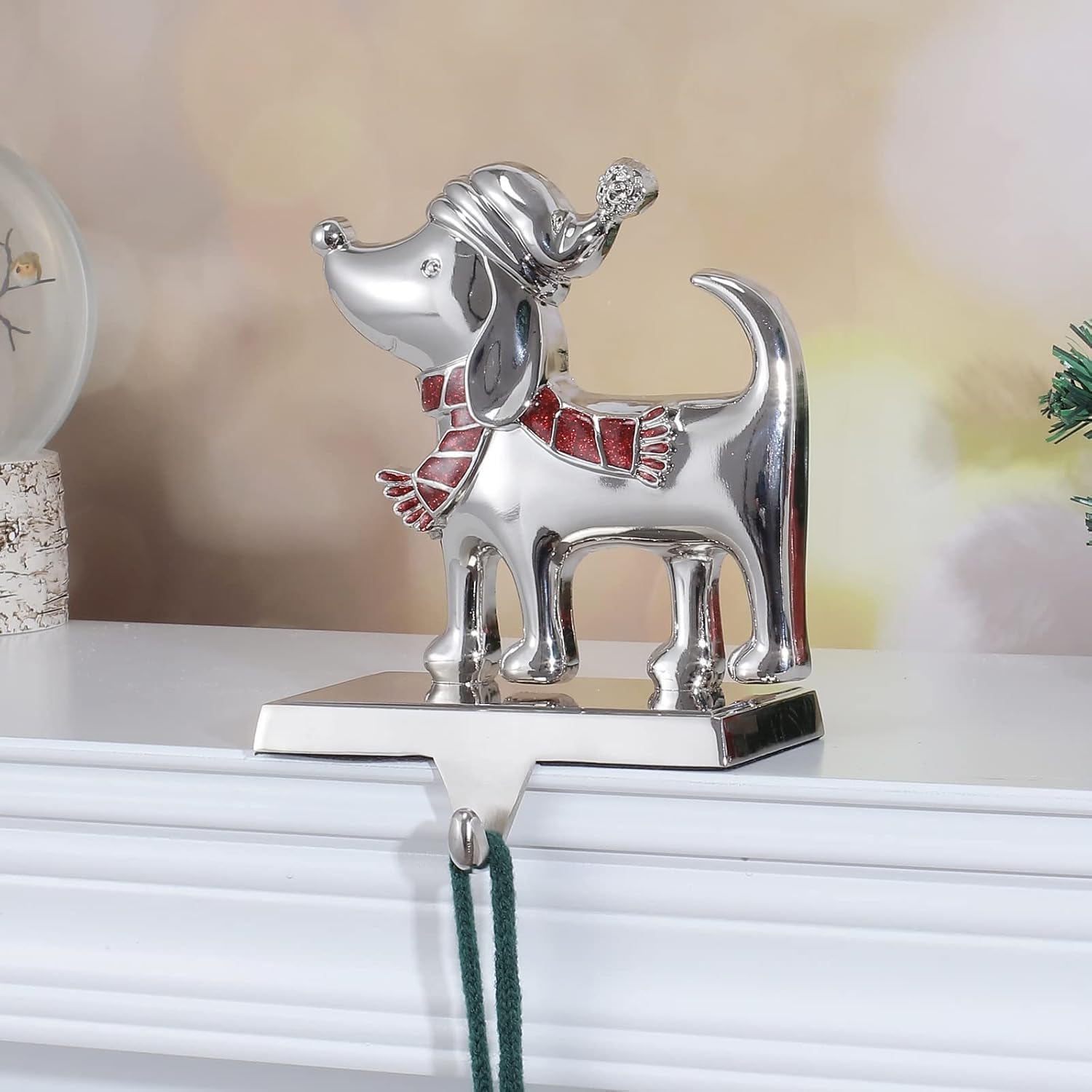 Dog Stocking Holder for Mantel -Dog Christmas Stocking Holder for Fireplace Christmas Stocking Hangers for Mantel Stocking Hooks for Fireplace Stocking Holders for Christmas (Dog Stocking Holder)