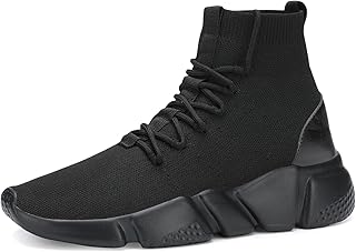 Mens Walking Shoes Breathable Knit Slip On Sneakers Lightweight Athletic Gym Shoes