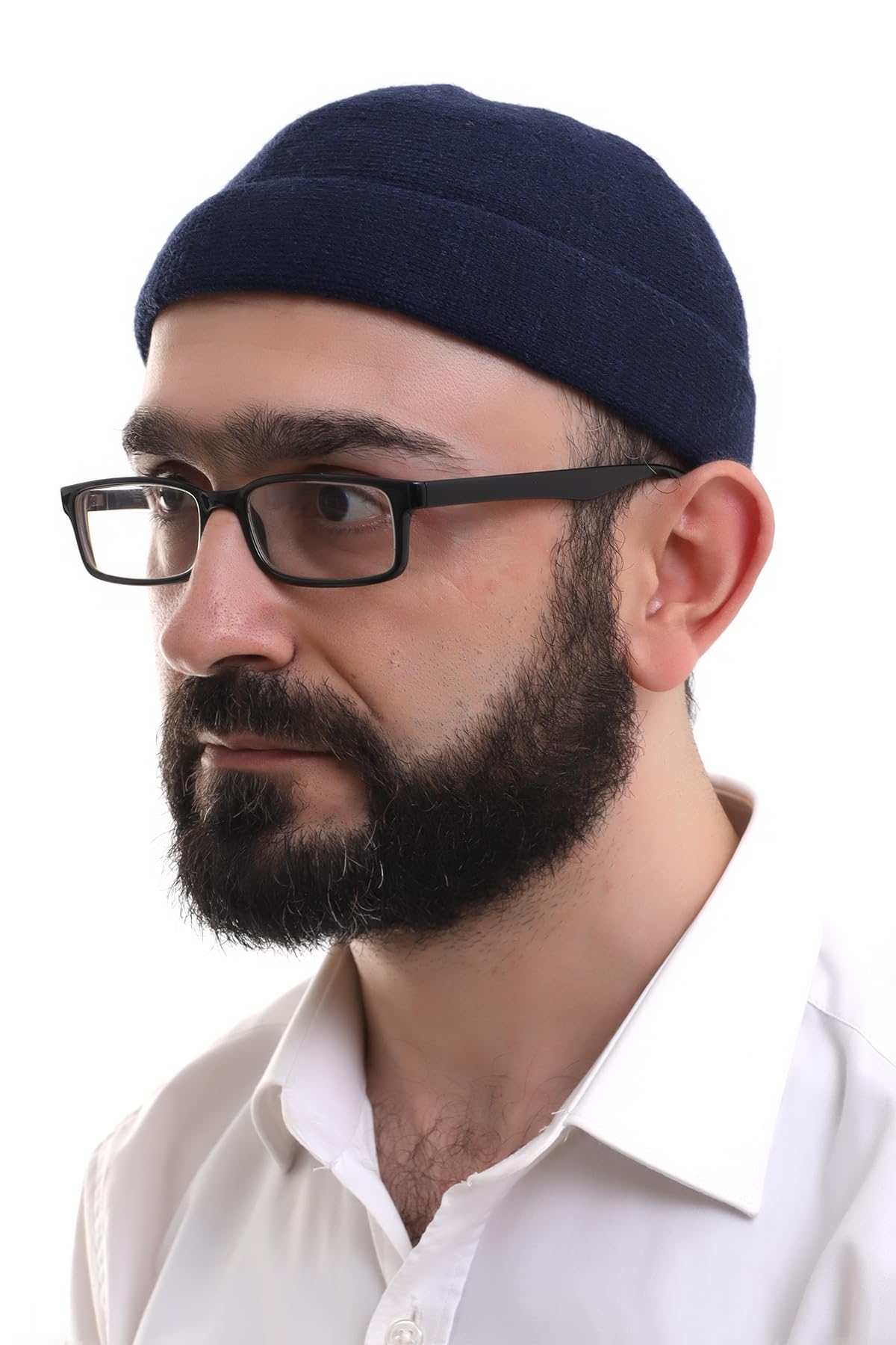 ihvan onlineTurkish Muslim Winter Velvet Roll-up Edge Kufi Hats for Men, Taqiya, Takke, Peci, Islamic Caps, Islamic Gifts