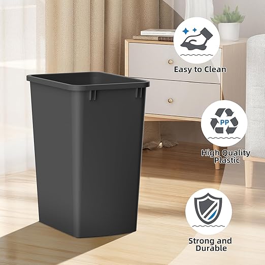 Caneca de basura plástica negra 35 cuartos 1 unidad miniatura 5