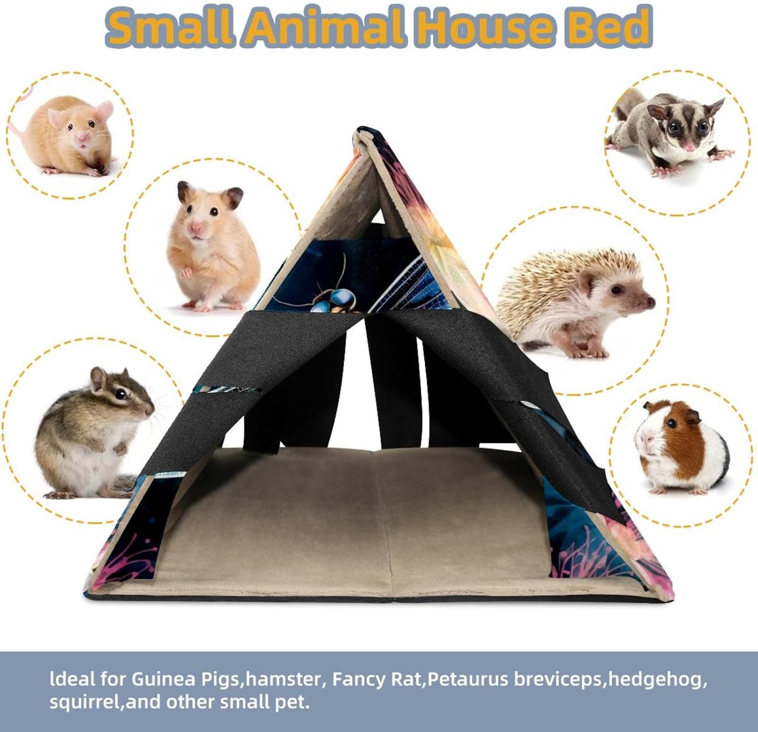 MAgiLLGuinea Pig Bed, Comfortable Hamster House, Hiding Place for Small pet Animals, Folding Bed nest, Suitable for Short Rabbits, Rabbits, Ferrets, mice, Hedgehogs, Chinchillas