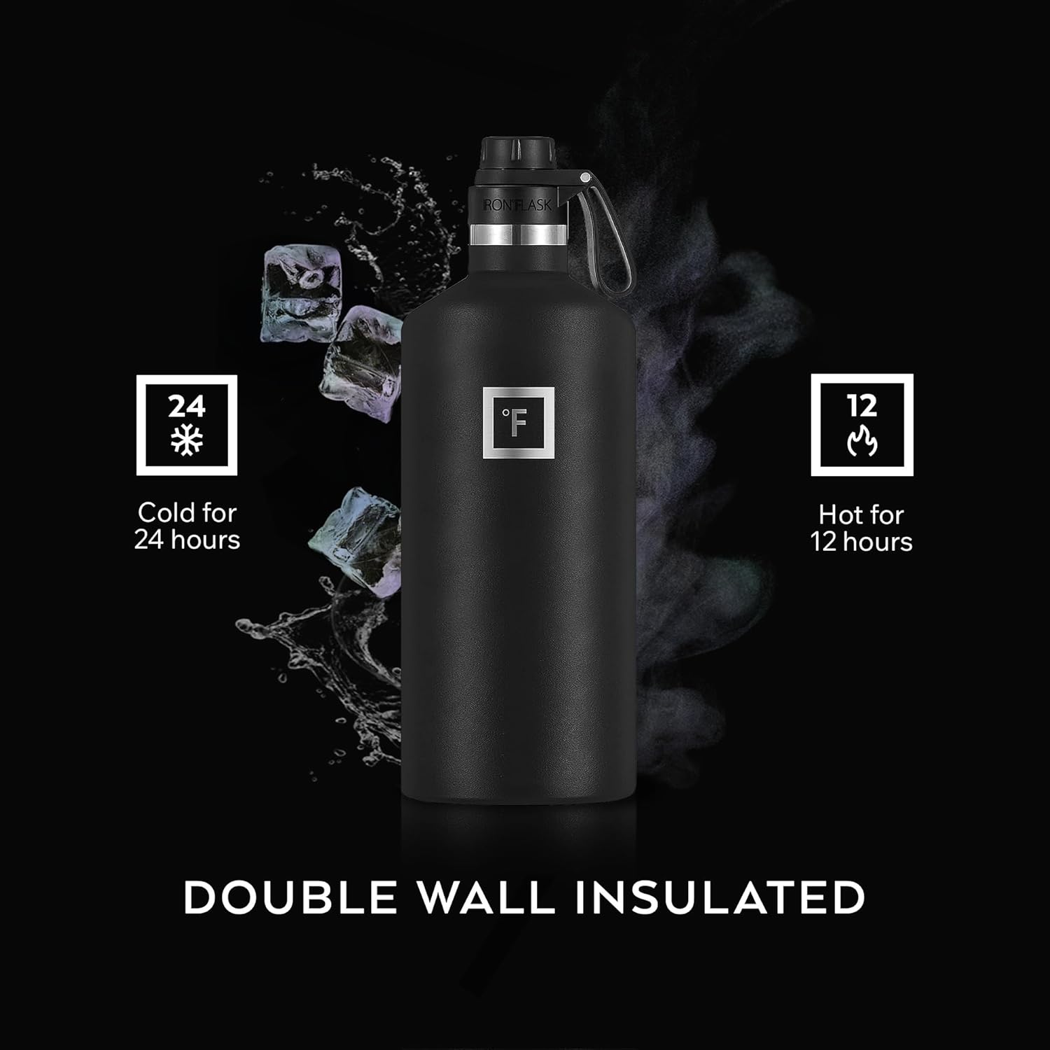 IRON °FLASK Camping & Hiking Hydration Flask with Spout, BPA-Free Insulated Stainless Steel Sports Water Bottle - 64 oz Bubble Gum - Image 4