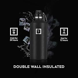 IRON FLASK Camping & Hiking Hydration Flask with Spout, BPA-Free Insulated Stainless Steel Sports Water Bottle - 64 oz Blue Waves