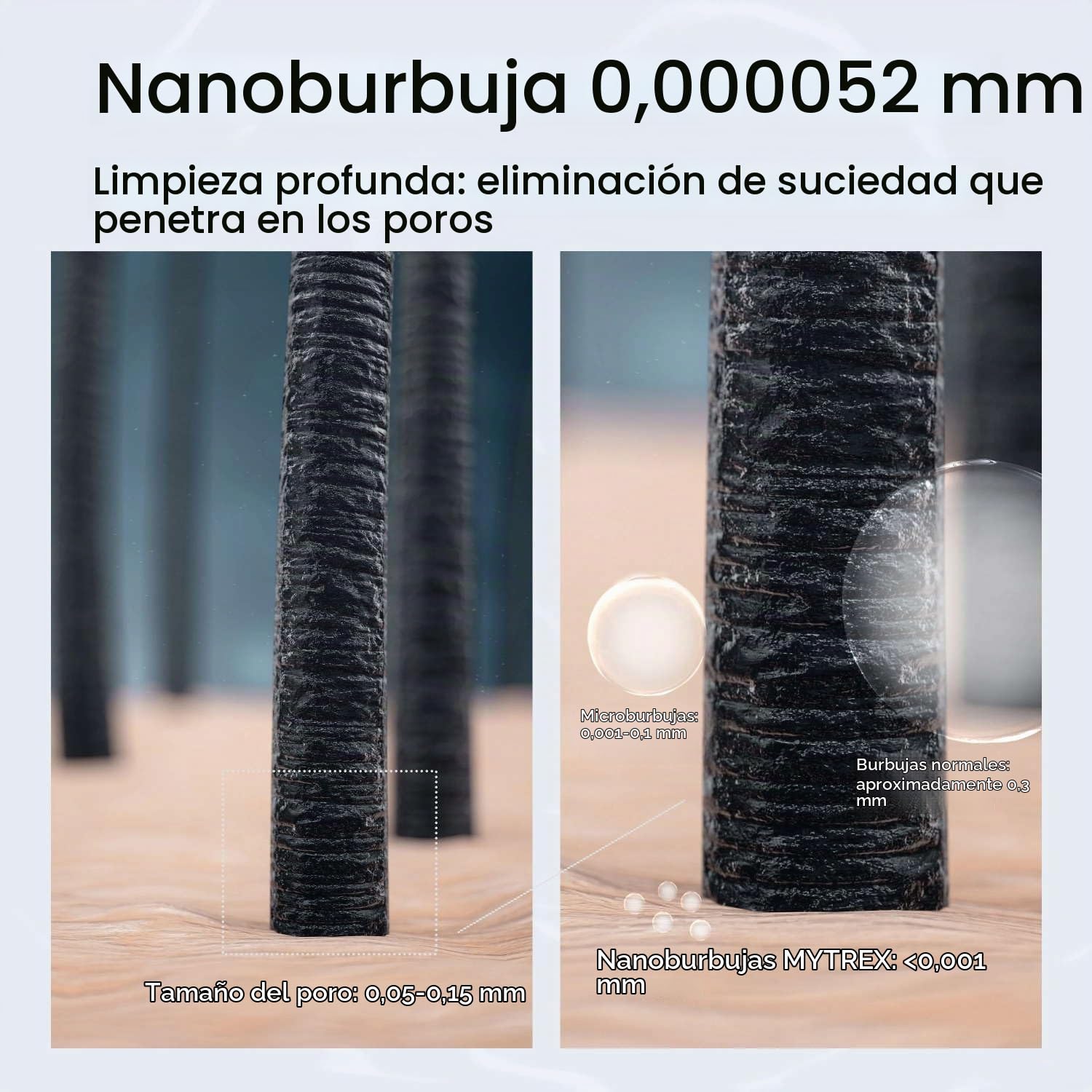 MYTREX HiHo Fine Bubble+e Cabezal de Ducha SPA con Microcorriente – Nanoburbujas para Hidratación, Limpieza Profunda y Purificación del Agua – Ideal para Piel Sensible – Modelo MTHFE23SL