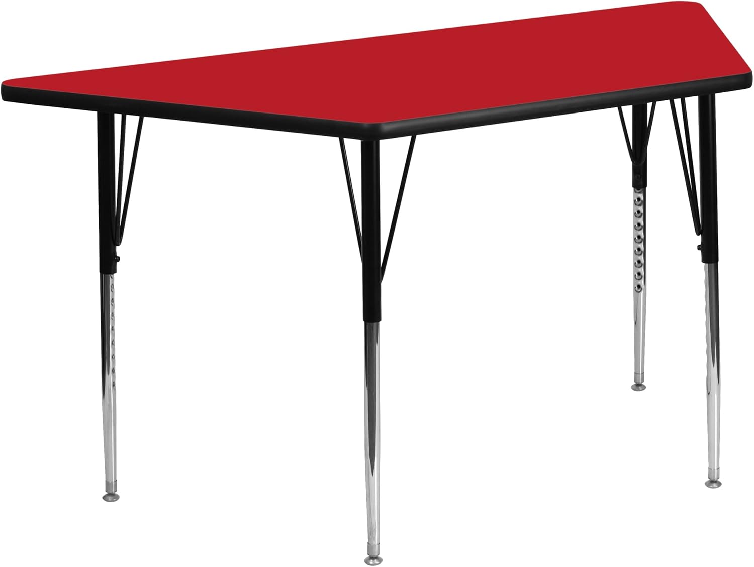 Flash Furniture Wren 22.5''W x 45''L Trapezoid Grey HP Laminate Activity Table - Standard Height Adjustable Legs