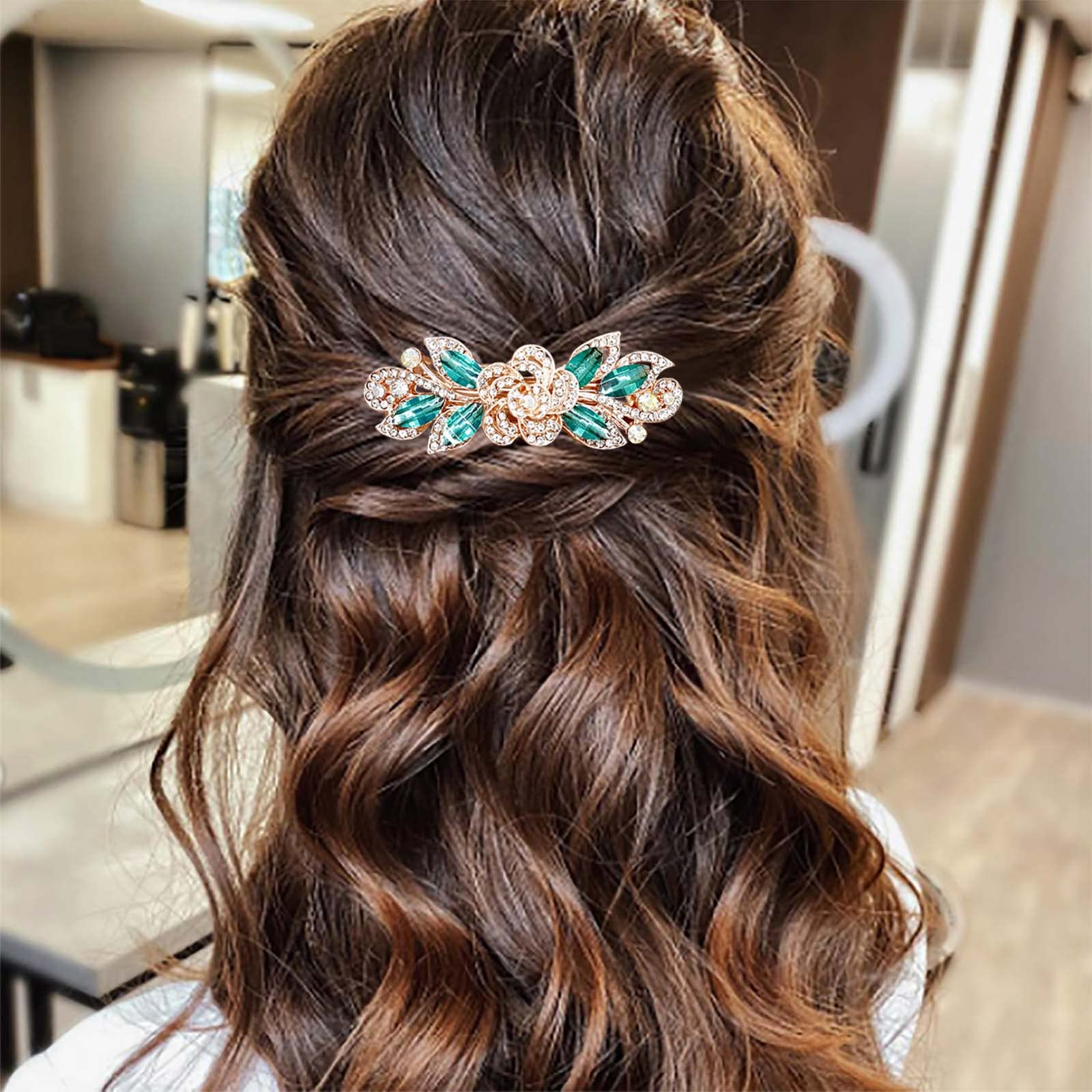 Pasador Para El Pelo Con Cristales – Clip Decorativo De Cristal Púrpura Y Dorado – Ideal Para Bodas, Fiestas, Eventos Y Uso Diario