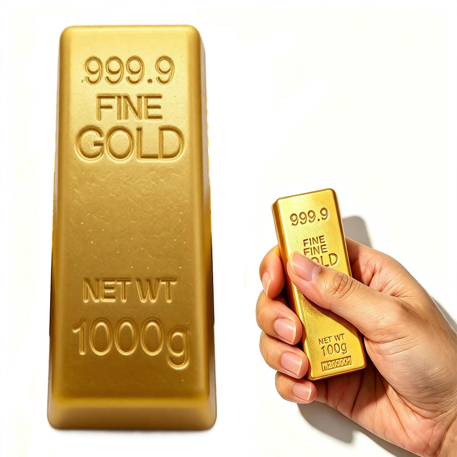 Butter Squishy, Gold Bar Shaped Stress Relief Toy, Soft Squeeze Fidget Toy