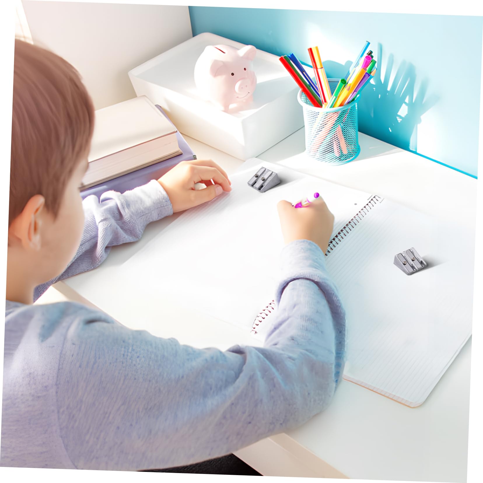 LALAFINA 100pezzi Temperamatite Manuale Metallo Portatile e Leggero Accessorio Ufficio e Scuola Per e Colorate
