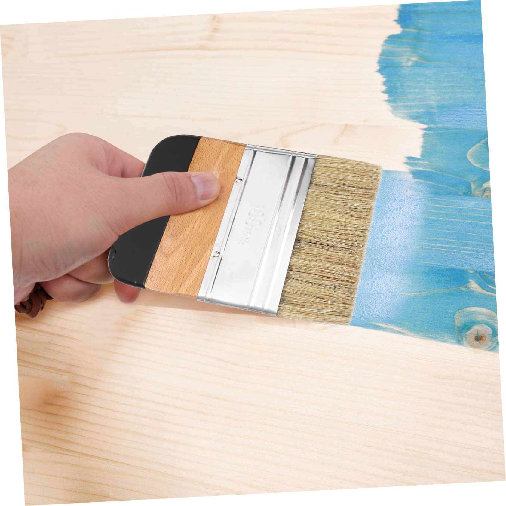 MAGICLULU 4piezas Pinceles De Cerdas Naturales para Pintar y Encerar Muebles Mango De Madera Cómodo Herramienta Versátil para Pintura Acrílica Madera y Decoración del Hogar