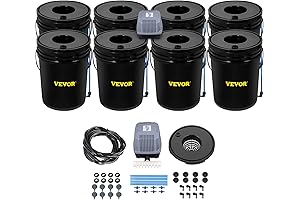 VEVOR 5 Gallon 8 Buckets DIY Hydroponics Grow Kit with Pump and Water Level Device