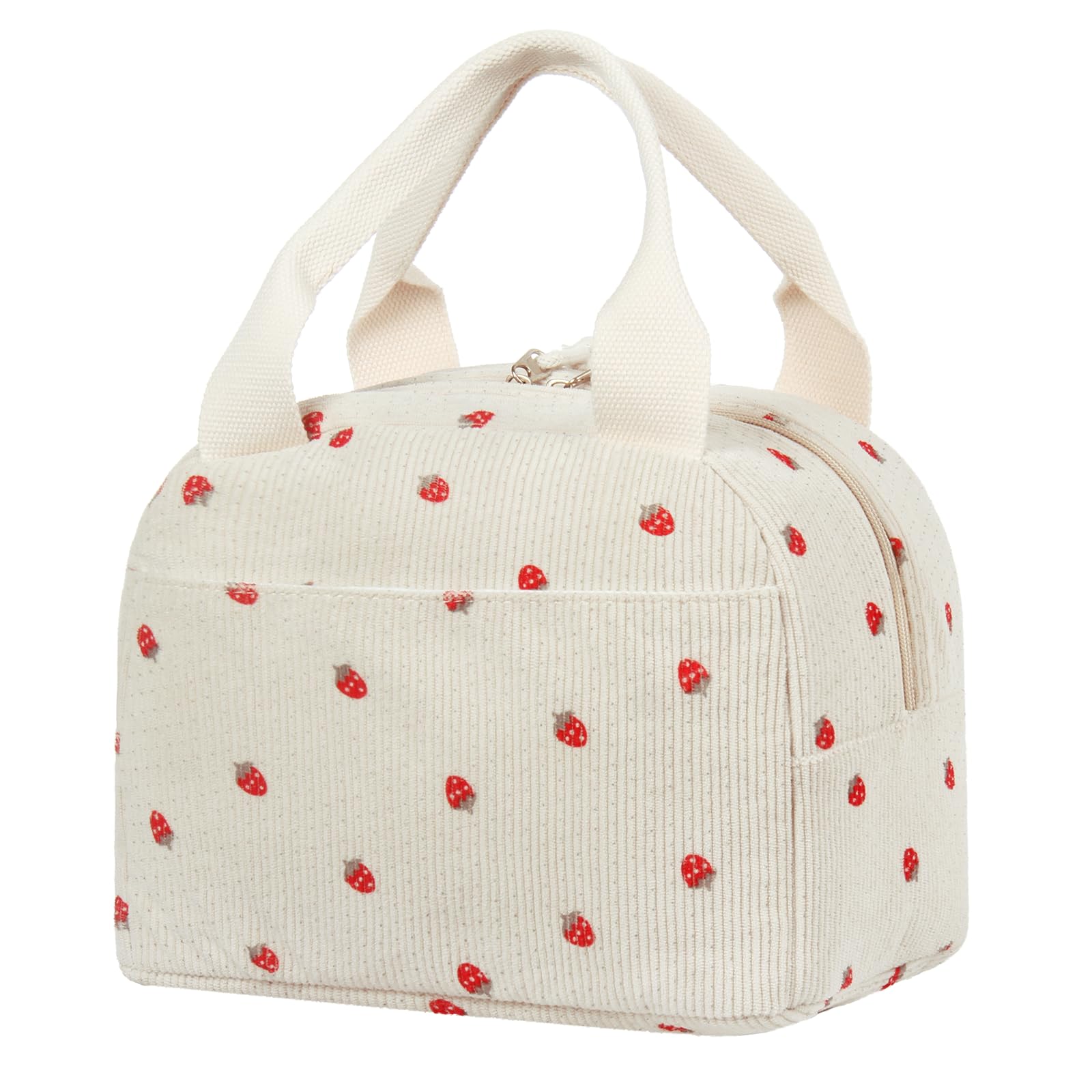 BuyCard Lunch Bag for Women,Insulated Lunch Bag for Adults, Waterproof & Oilproof Cool Bag for Work, School, Picnic & On The Go. (Beige)