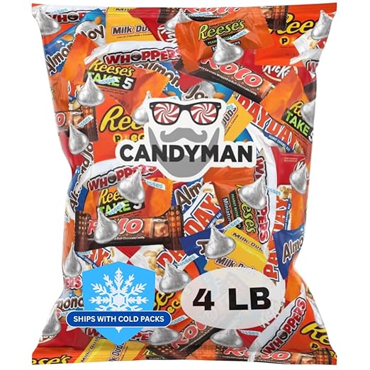 CANDYMAN 4 Pound Gift Box Mix of Chocolate, Individually Wrapped Assorted Bulk Candy Chocolates Variety Pack, Perfect for Holiday Candies, Chocolate Summer Candy Bulk