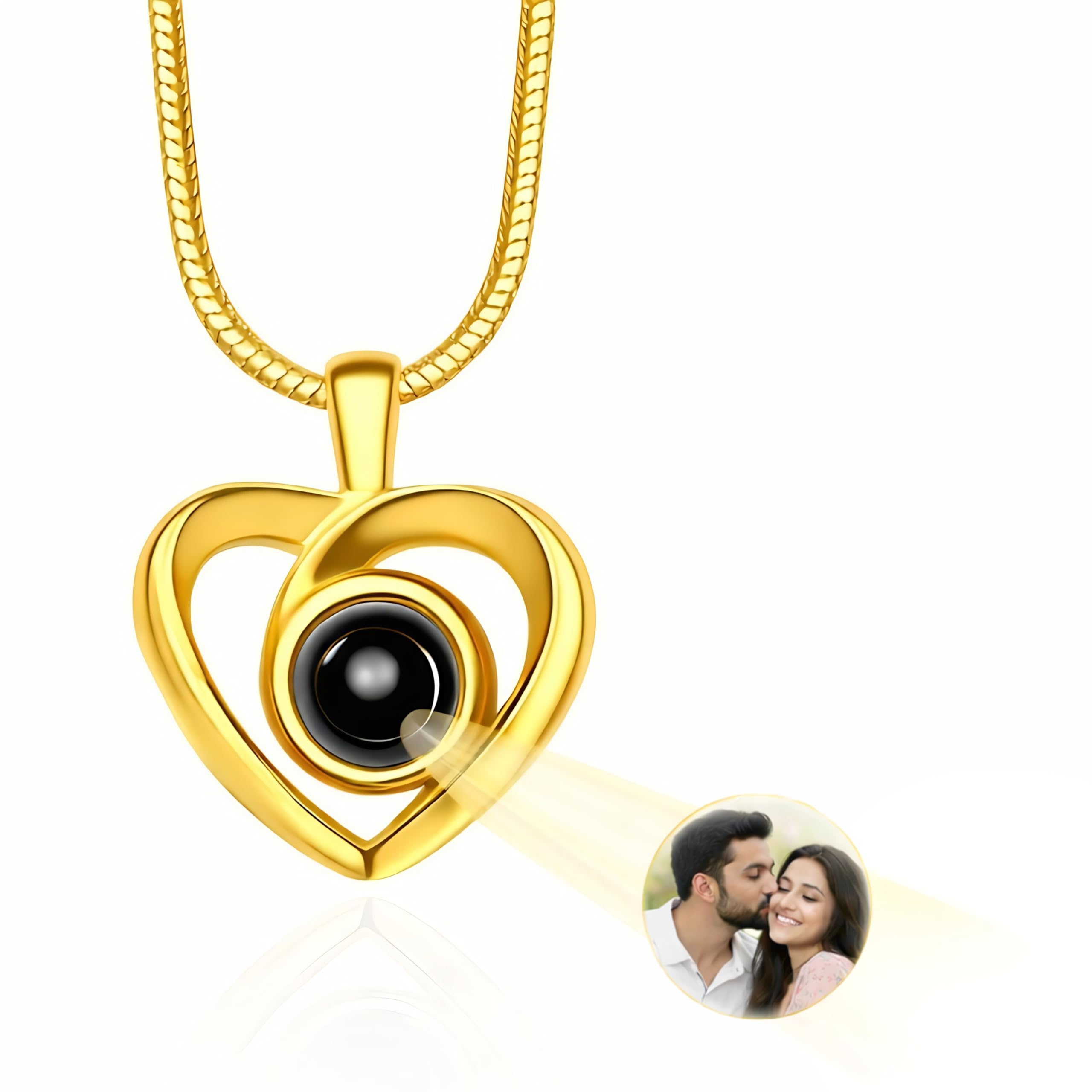 Orbit Photo Necklace for Women - Photo Projection Jewellery made in 18 Carat Gold Plating (Vacuum Plating) on Waterproof Stainless Steel | Hidden Picture Inside - Personalized Gift for Wife & Girlfriend-image-31