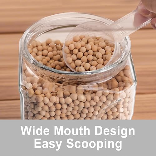 Miniatura 3 de Tarros de vidrio con tapas de 64 onzas, sello de silicona hermético y diseño antideslizante, recipientes grandes de almacenamiento de vidrio con