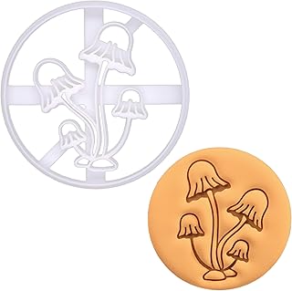 BAKERLOGY Pixie Cap Mushrooms Cookie Cutter – Whimsical Woodland Embosser for Fantasy Baking, Fairy Tale Fondant Tool for Cottagecore and Nature-Inspired Treats