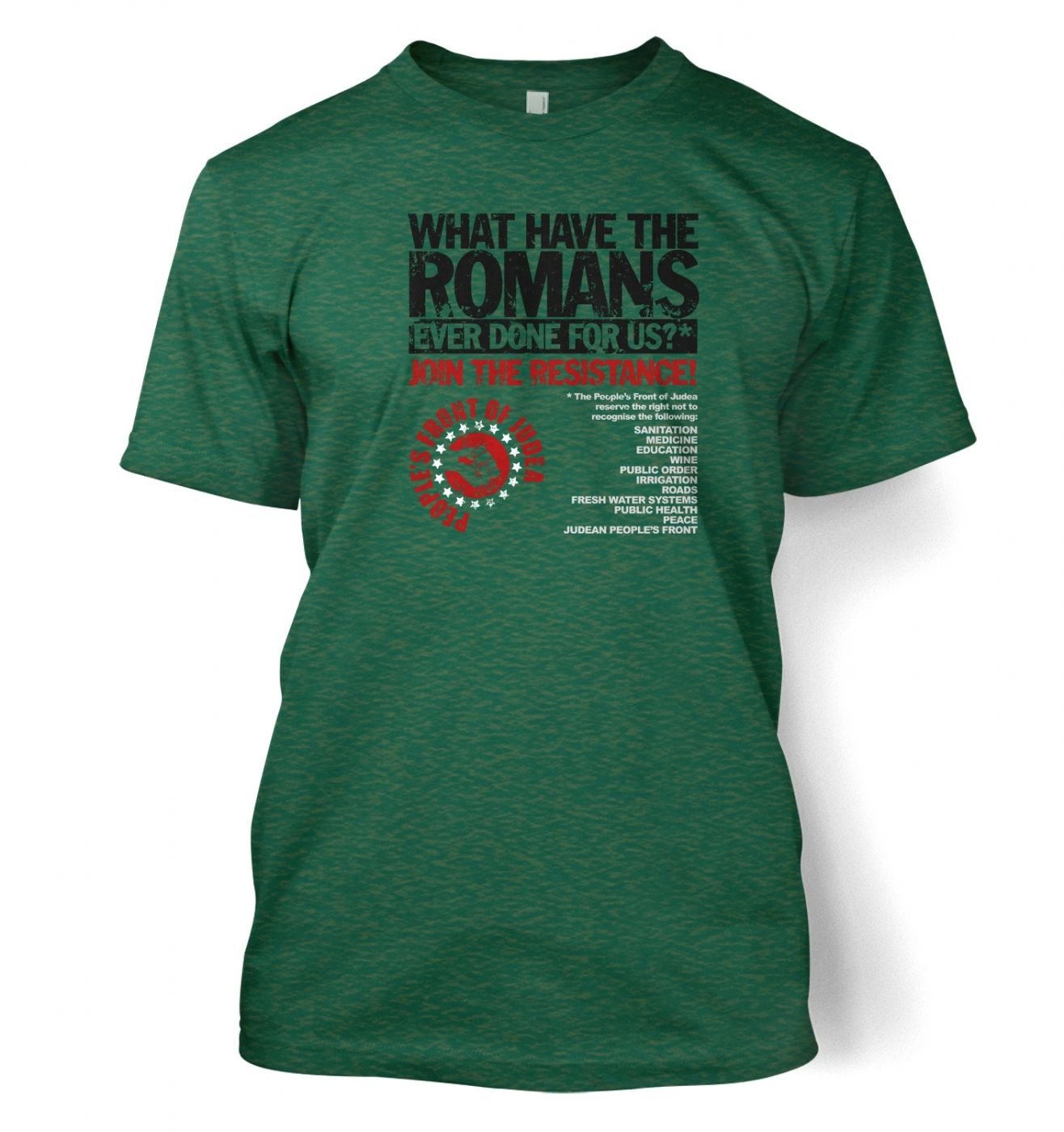 Big Mouth Clothing Unisex X-Large (46/48\),Antique Jade Dome What Have The Romans Peoples Front Of Judea T-Shirt - Antique Jade Dome Medium