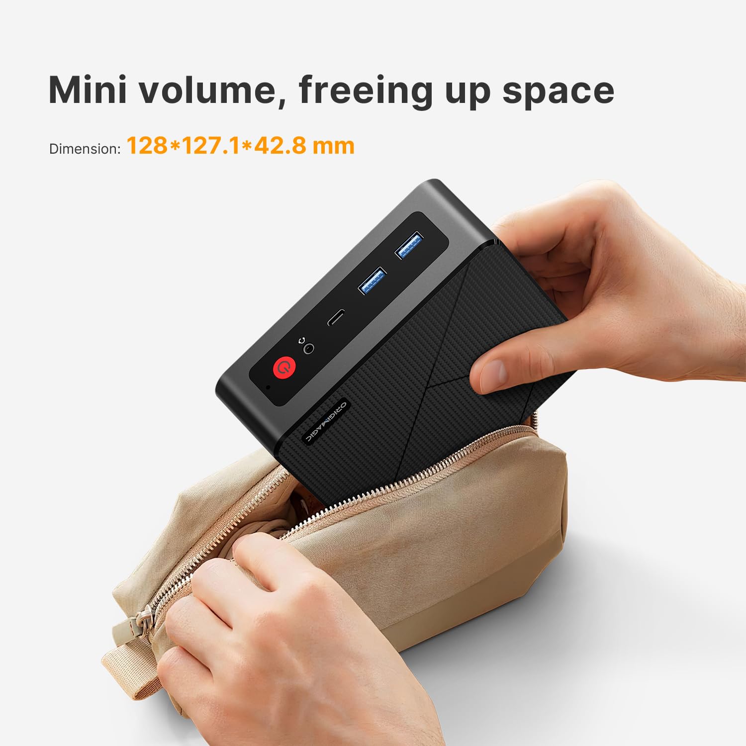 Mini PC C4 Air, Ryzen 5 3500U (jusqu'à 3,7 GHz), 8 Go DDR4, SSD 256 Go, Triple écran 4K, Wi-FI 5/BT5.0/Double Ethernet, Mini Ordinateur de Bureau pour Le Bureau à Domicile