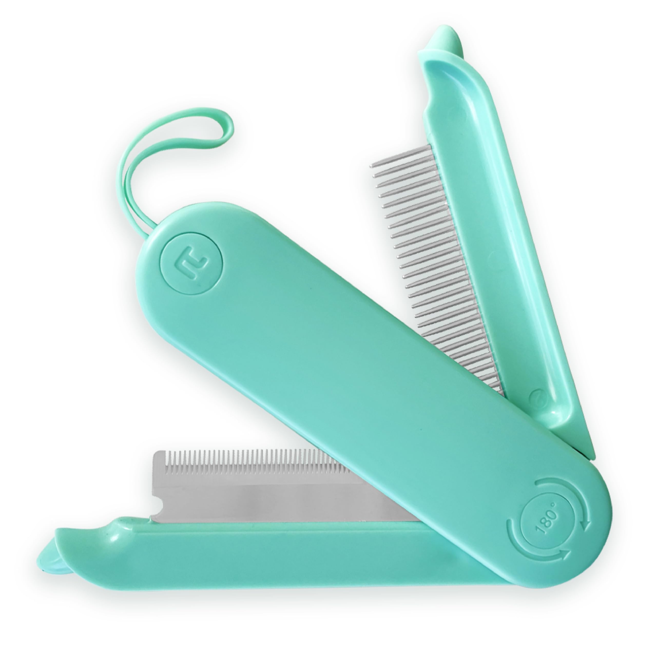 Fur Magic Deshedding and Dematting Comb, 2 Sided Foldable Pet Grooming Brush for Deshedding Mats and Tangles