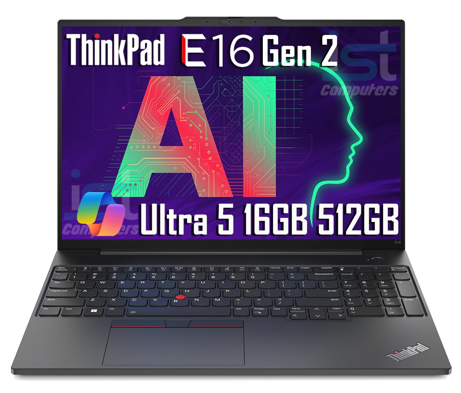 Lenovo ThinkPad E16 Gen 2 Business Laptop (16" FHD+ Anti-Glare, Intel Core Ultra 5 125U (> i7-1355U), 16GB DDR5 RAM, 512GB SSD) Fingerprint, Backlit, Webcam, Ethernet, Win 11 Pro, 2025 AI PC, Black