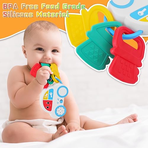 Miniatura 6 de Juguetes sensoriales para bebés  5 piezas de sonajero para bebé, juguetes de dentición con música, juguetes Montessori para bebés recién nacidos