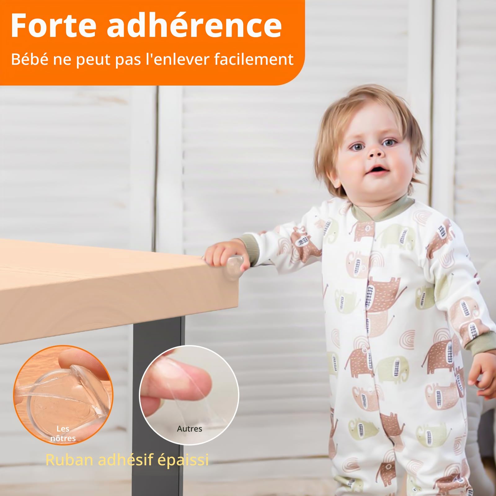 12PCS Coin de Table Protection Bebe, E-PROUSE Protection Coin de Table Transparent - Forte Adhérence - Securite Enfant Protection Angle Meuble