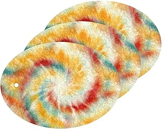 susiyo Spiral Tie Dye Scrub Sponges Multi-Use Scrubbing Sponge for Cleaning Kitchen Washing Dishes & Bathroom (Set of 3)