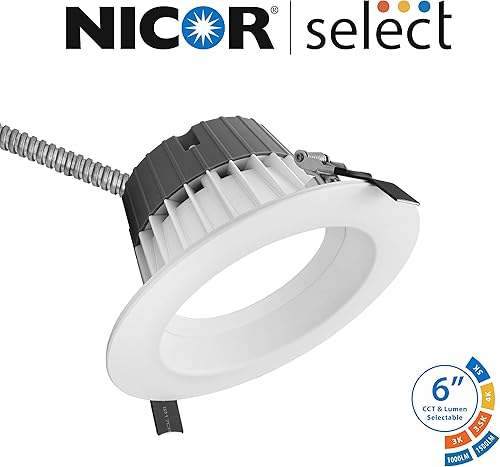 Miniatura 6 de NICOR Lighting CLR62SWRVS9WH - Lámpara LED Downlight, 6, color blanco