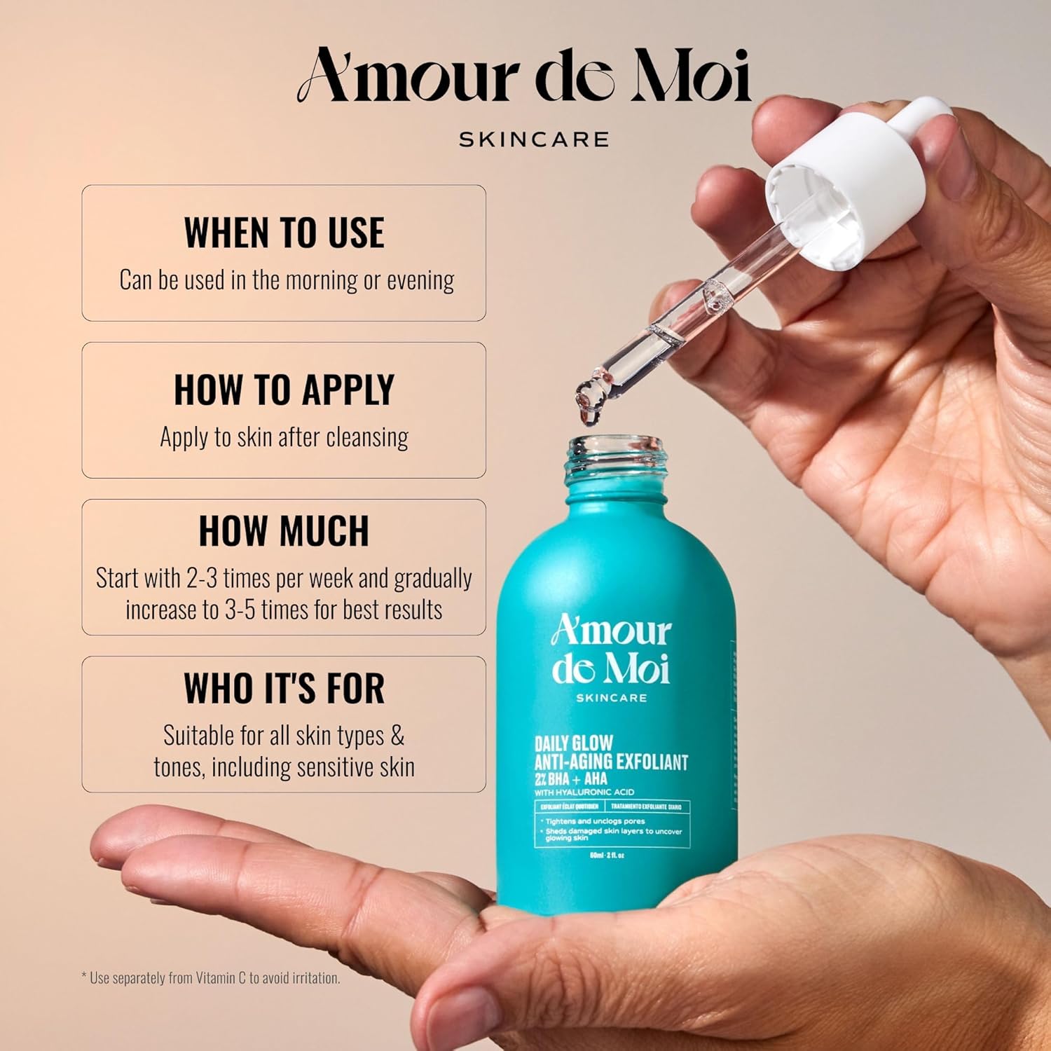 2% BHA AHA Liquid Salicylic Acid Exfoliant - Gentle Peel, Pore Minimizer, Face Exfoliator for blackheads, wrinkles with Hyaluronic acid - Fragrance-Free Hydrating for All Skin Types, 2oz - Image 8