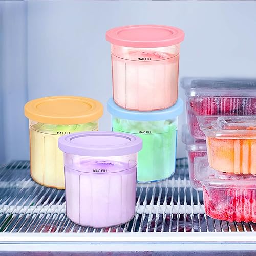 Miniatura 3 de FIRJOY Recipientes de 16 onzas  Pintas y tapas de repuesto adicionales, compatibles con Ninja Creami NC301 NC300 NC299AMZ Series SOLAMZ (paquete de