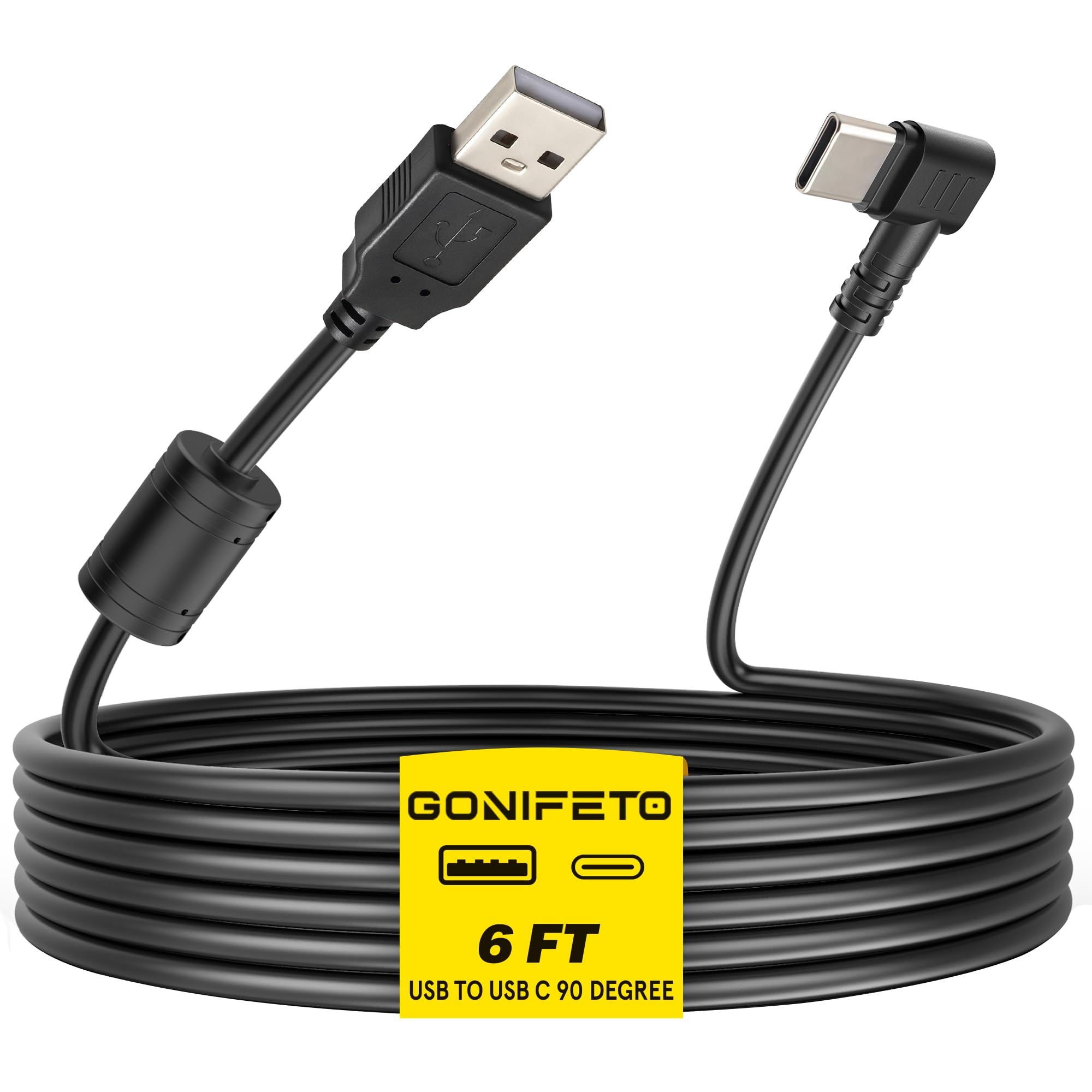Dash Cam Cable for USB C Dash Cam,6FT 90 Degree Angle Type C Adapter Dash Camera Power Cord with Ferrite Ring Stable Power Delivery,Dashcam Charger Cord for Mirror Camera,Driving Recorder,Car DVR-image-9