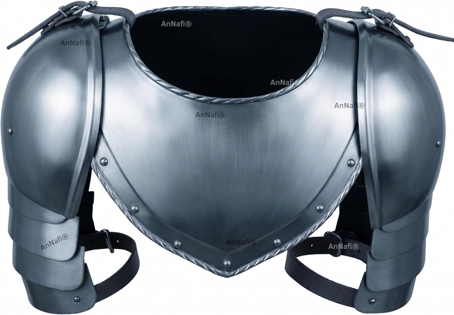 AnNafi® Shoulder Pauldron Medieval Iron Gorget Spaulders Shoulder Armor Set, Viking Pauldrons Warrior Medieval Armor Mens ren faire outfit SCA LARP Knight Shoulder Armor Guard Dark Souls Cosplay majik