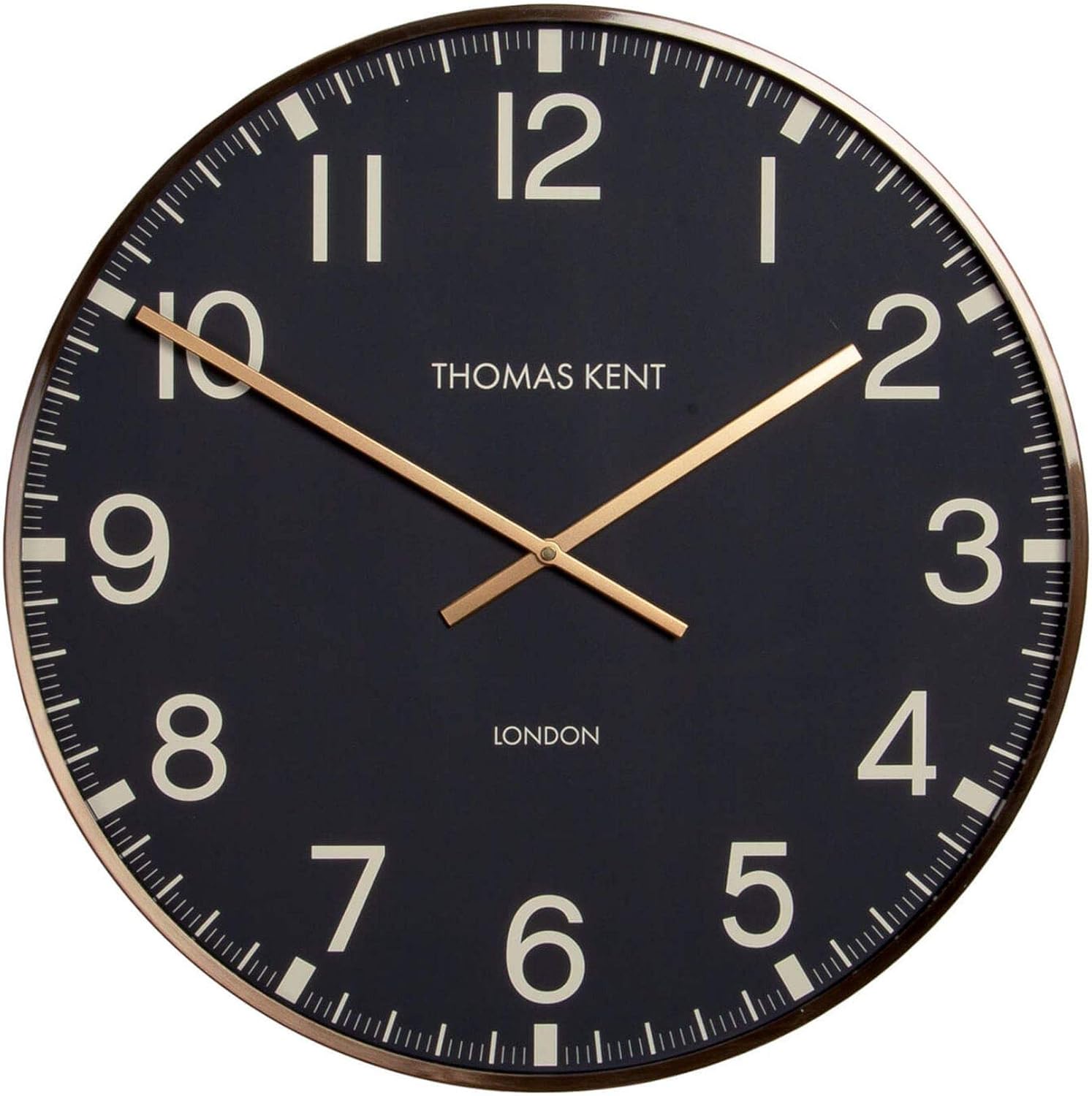 Thomas Kent Black and Clocksmith Brass Extra Large Wall Clock 30