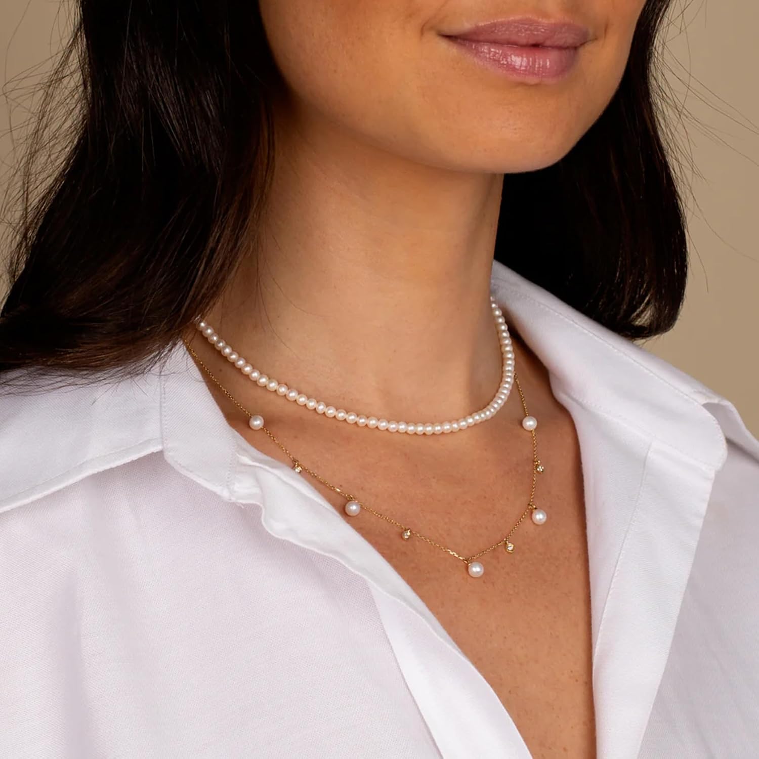 Pearl Choker Necklaces for Women - 4MM 6MM 8MM White/Pink Pearl Necklace Dainty Wedding Bridesmaid Bridal Jewelry Gifts