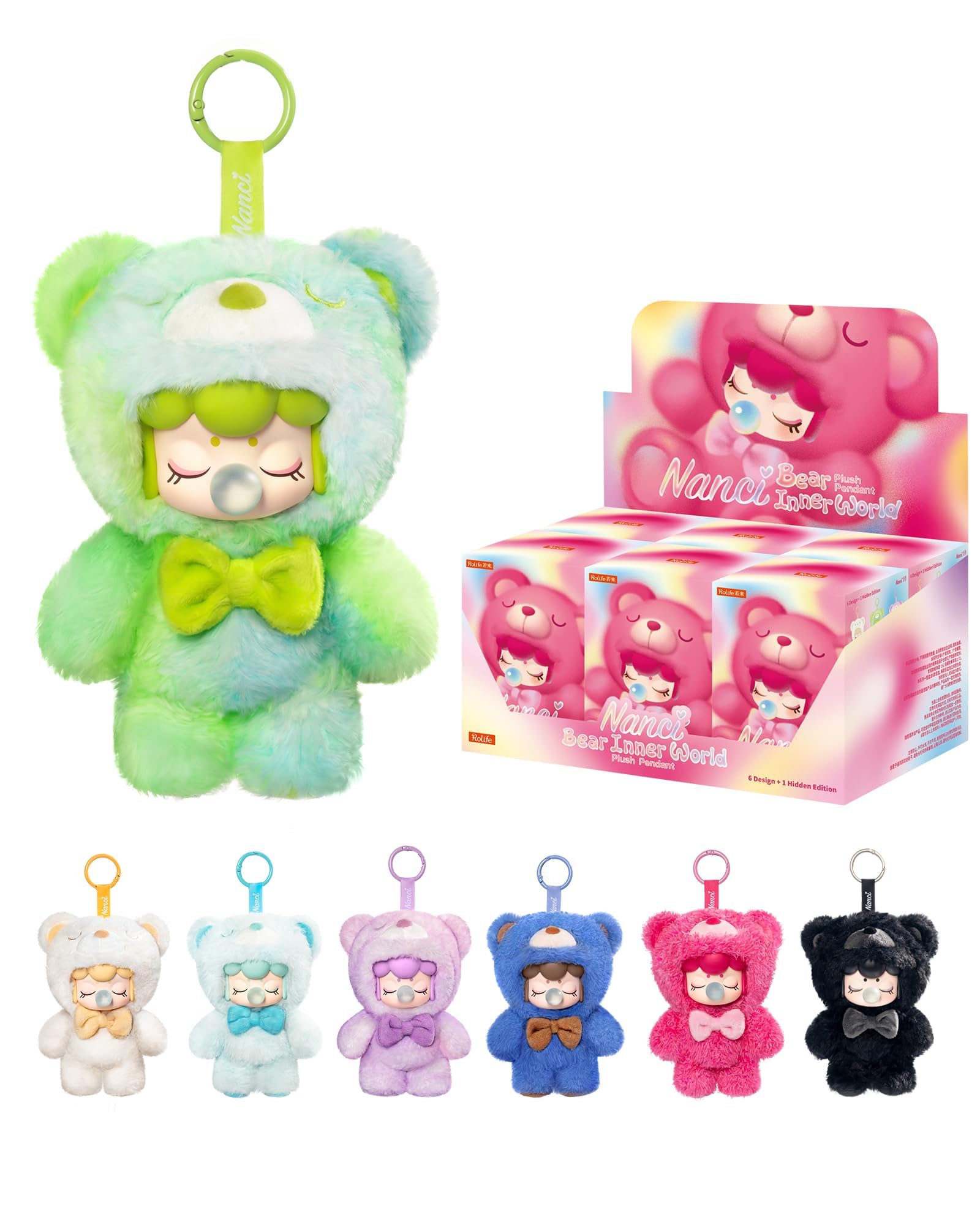 Rolife Nanci Bear Inner World Plush Pendant Blind Box Keychain Bag Charm — image 1