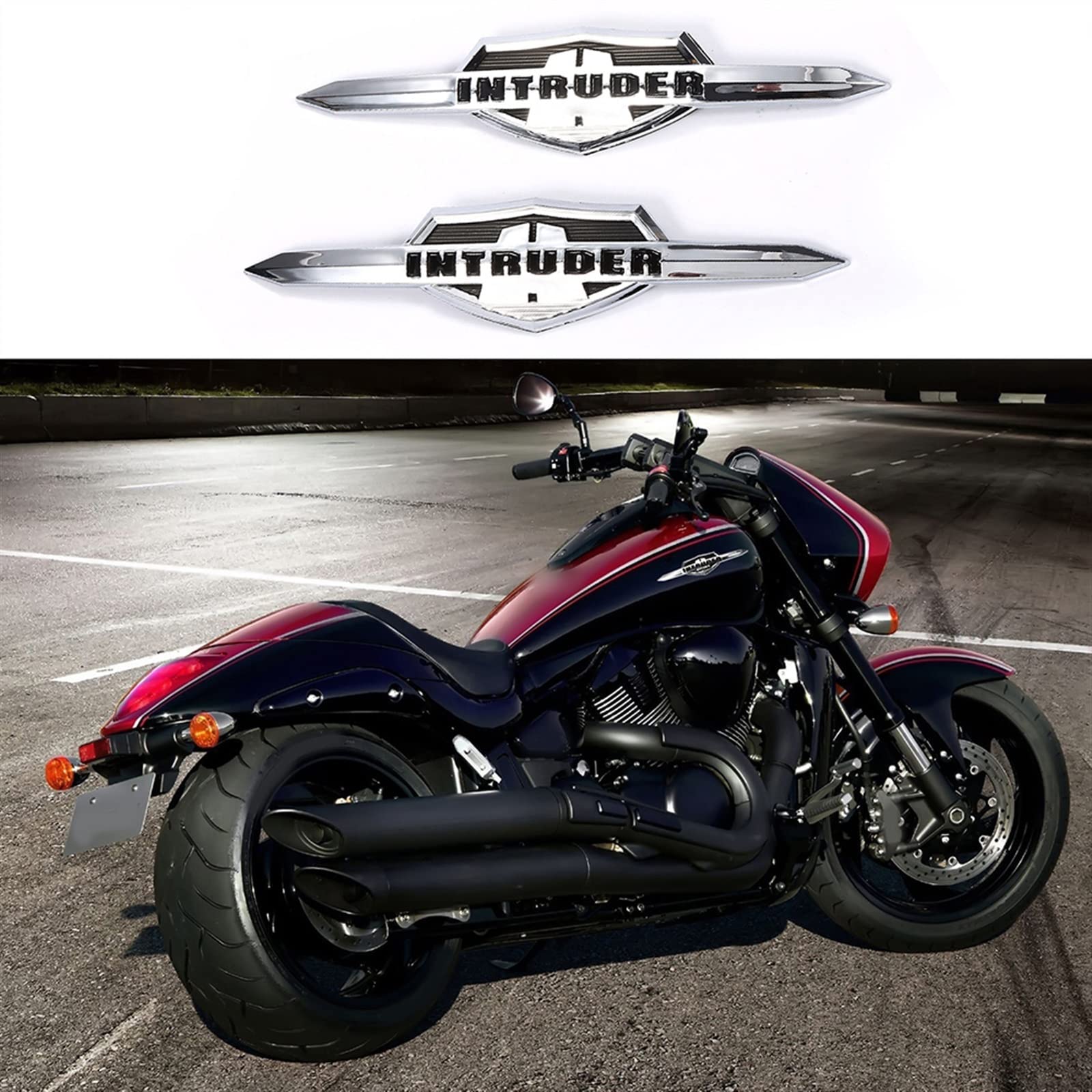 Motorrad-Aufkleber Für Suzuki Intruder VL400 VL800 LC1500 Volusia Gastank-Emblem-Abzeichen Chrom-Kraftstofftank-Aufkleber