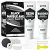 Black Marble Repair Kit, Tile and Granite Repair Kit for Cracks, Chips, Scratches and Holes, 2 Part Resin Bath, Sink, Shower Tray and Worktop Repair Kit for Bathroom and Kitchen Surfaces