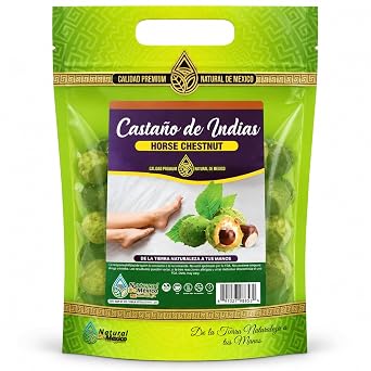 Natural de Mexico Castano de Indias Entero - Whole Horse Chestnut Herbal Tea, Resealable Pouch 4 oz.-113g
