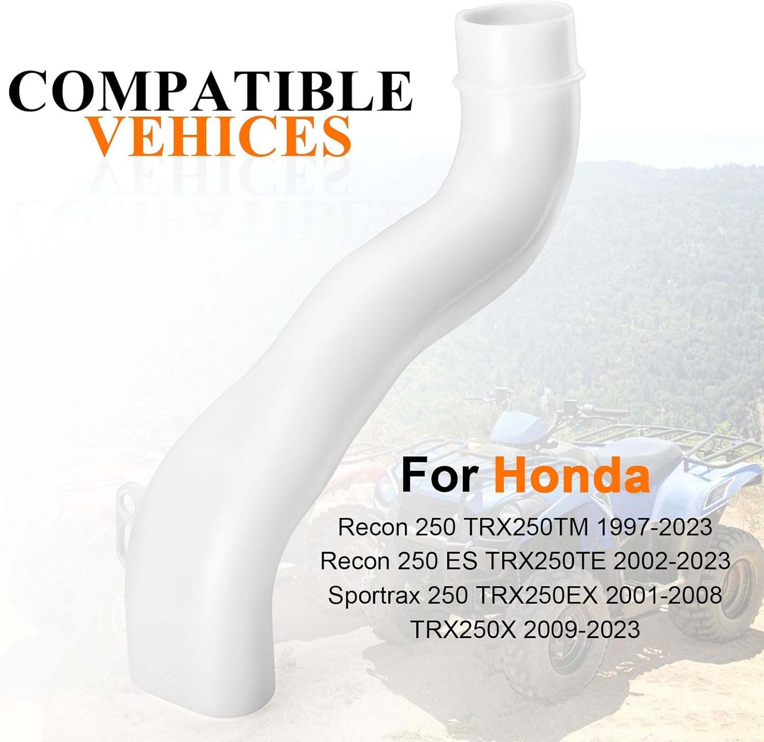 Intake Snorkel Duct for Honda Recon 250 TRX250 TE TM 1997-2023 Sportrax 250 TRX250EX 2001-2008 TRX250X 2009-2023 17259-HM8-B40 17259-HM8-000