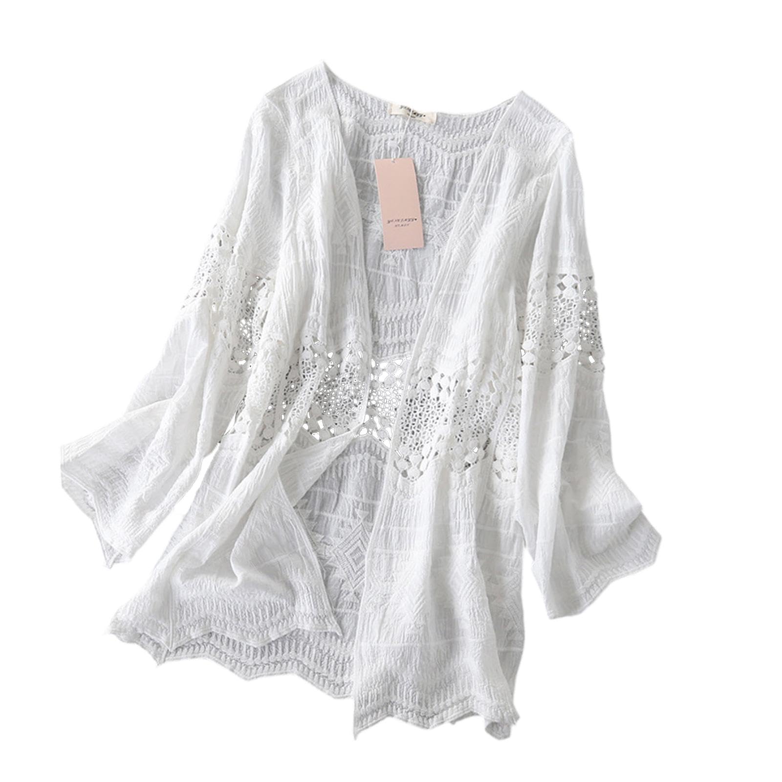 ecomistiq BNF®Women Crochet Cardigan Hollowed Beach Cover up Tops for Women Swimming Beach White|Clothing, Shoes & Accessories|Womens Clothing|Tops & Blouses|Package Includes:1pcs Women Cardigan-picture-41